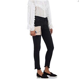 Frame Denim Le High Skinny Faded Black Fray Hem Jeans - Size 25